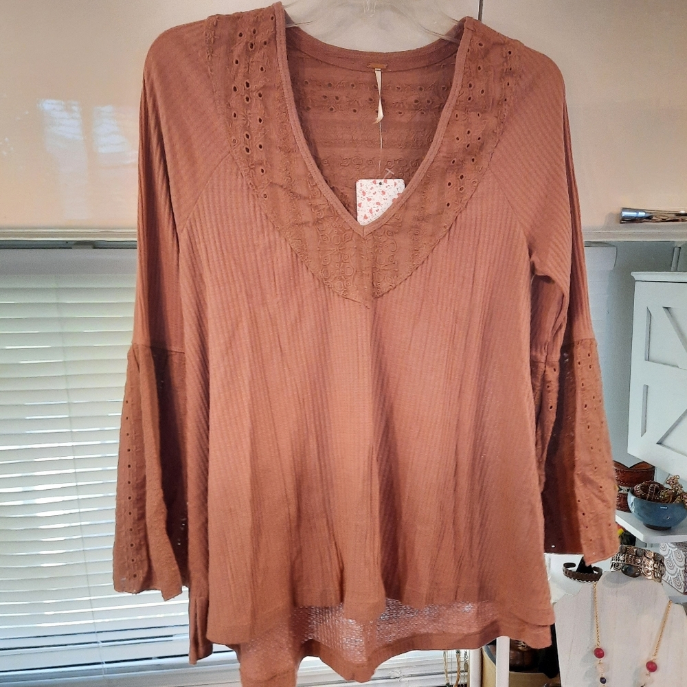 Free People Sayluita Bell Sleeve Top XS